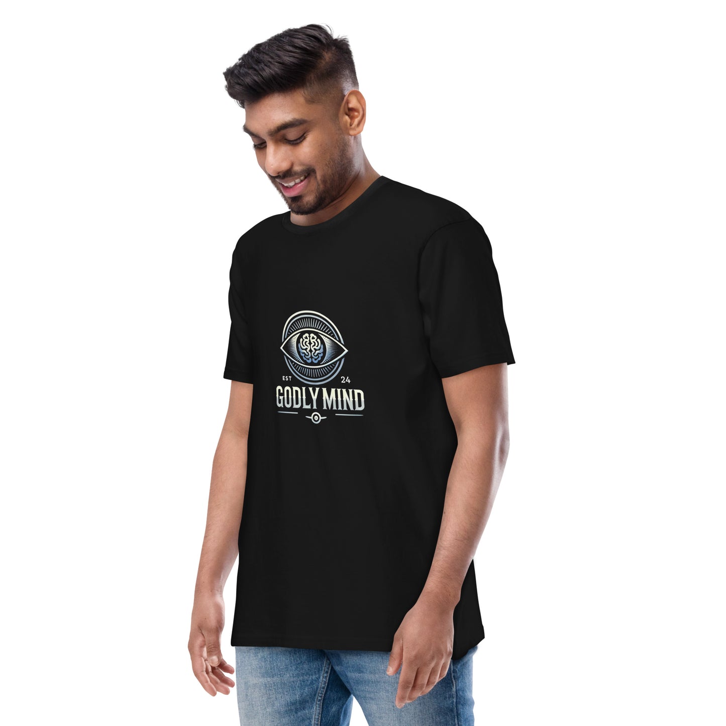 Godly Mind Men’s Premium Heavyweight Tee - Chest Logo