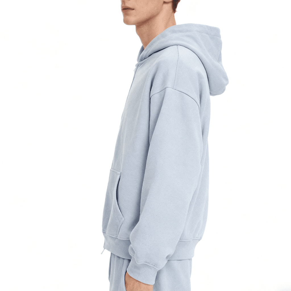 Unisex Cropped Oversized Zip-up Hoodie