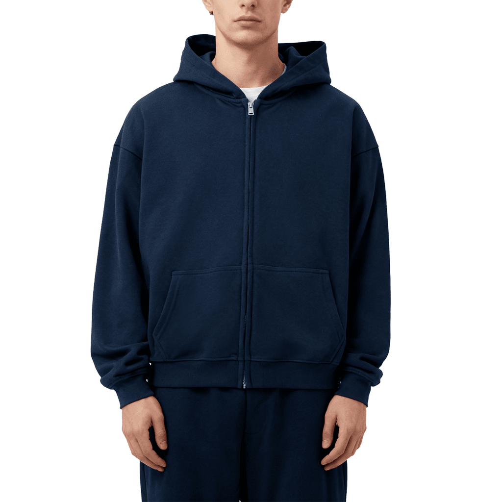 Unisex Cropped Oversized Zip-up Hoodie