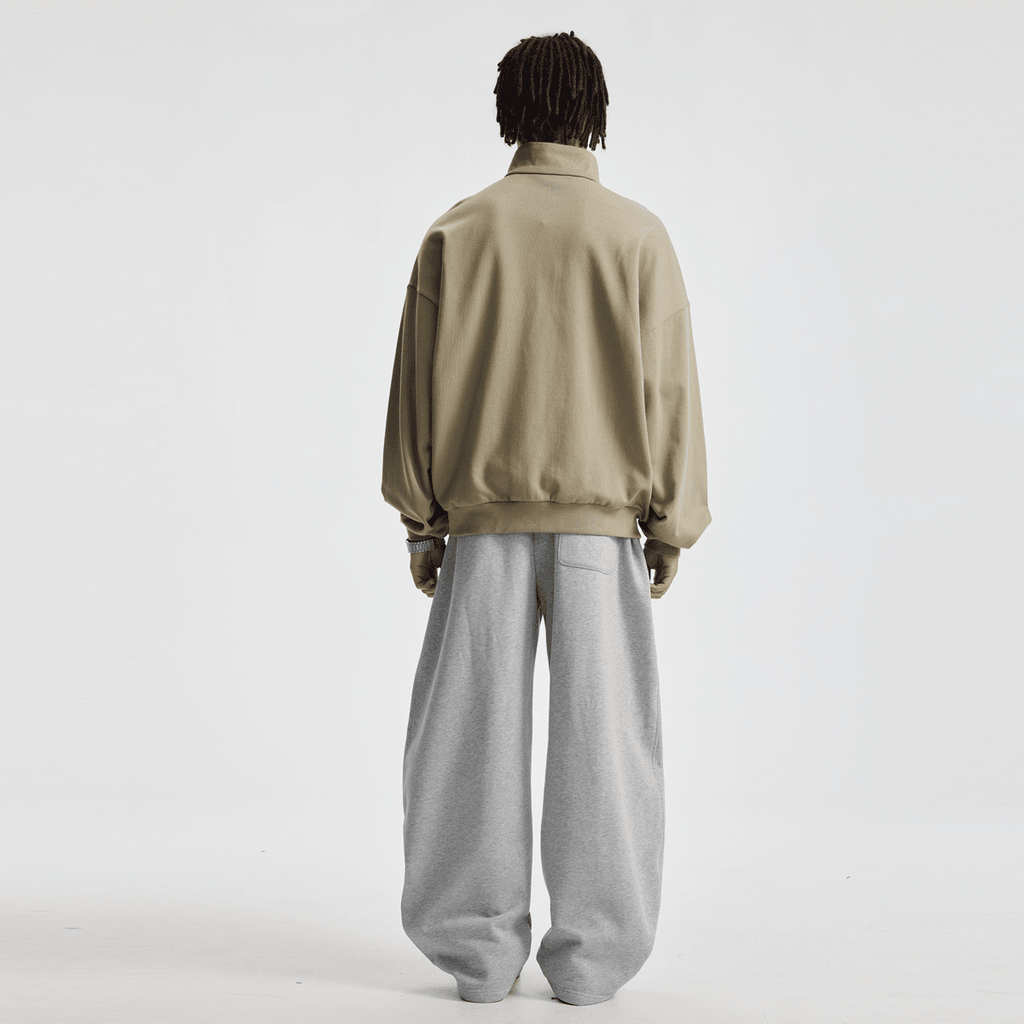 Unisex Brushed Stand-collar Zip-up Track Jacket