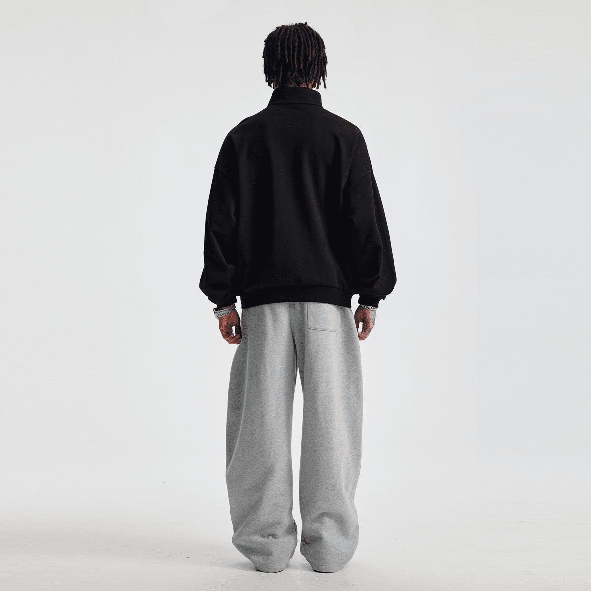Unisex Brushed Stand-collar Zip-up Track Jacket