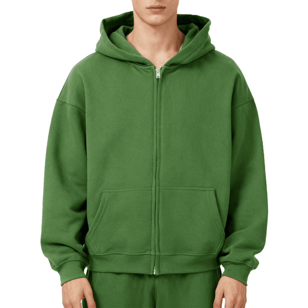 Unisex Cropped Oversized Zip-up Hoodie