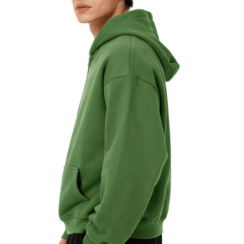 Unisex Cropped Oversized Zip-up Hoodie