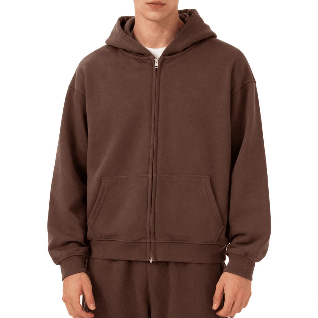 Unisex Cropped Oversized Zip-up Hoodie