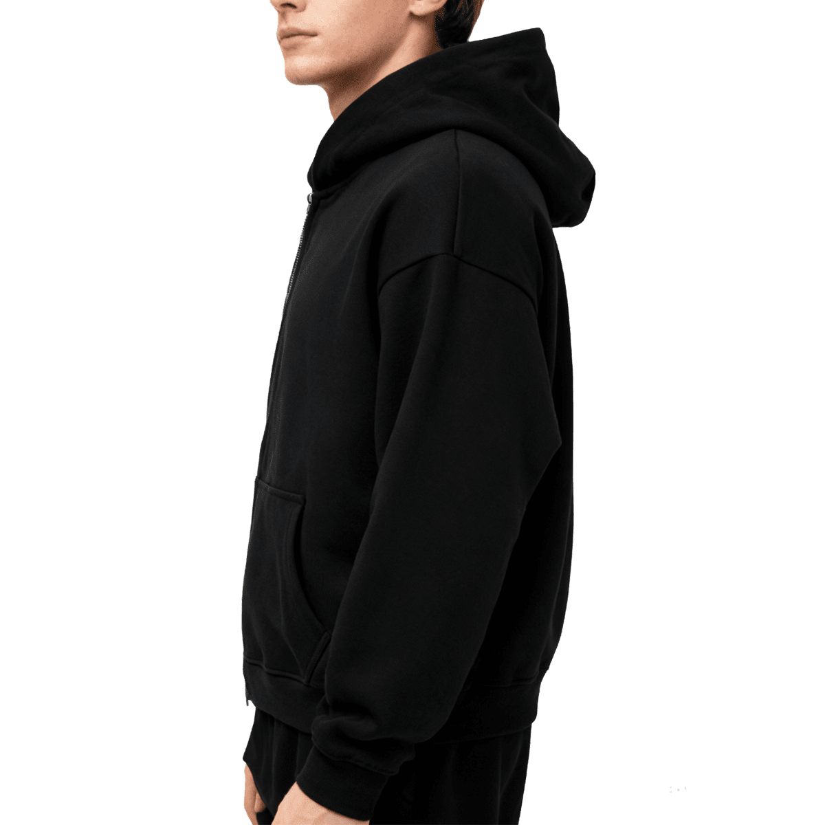 Unisex Cropped Oversized Zip-up Hoodie