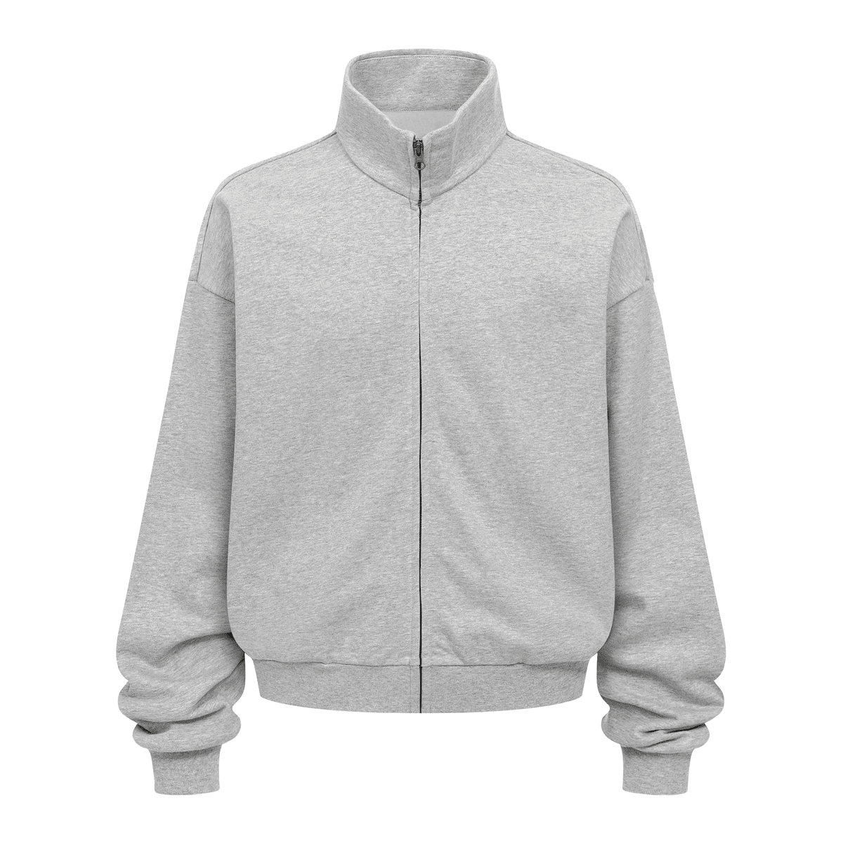 Unisex Brushed Stand-collar Zip-up Track Jacket
