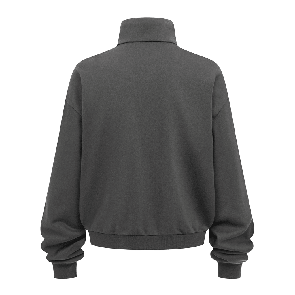 Unisex Brushed Stand-collar Zip-up Track Jacket