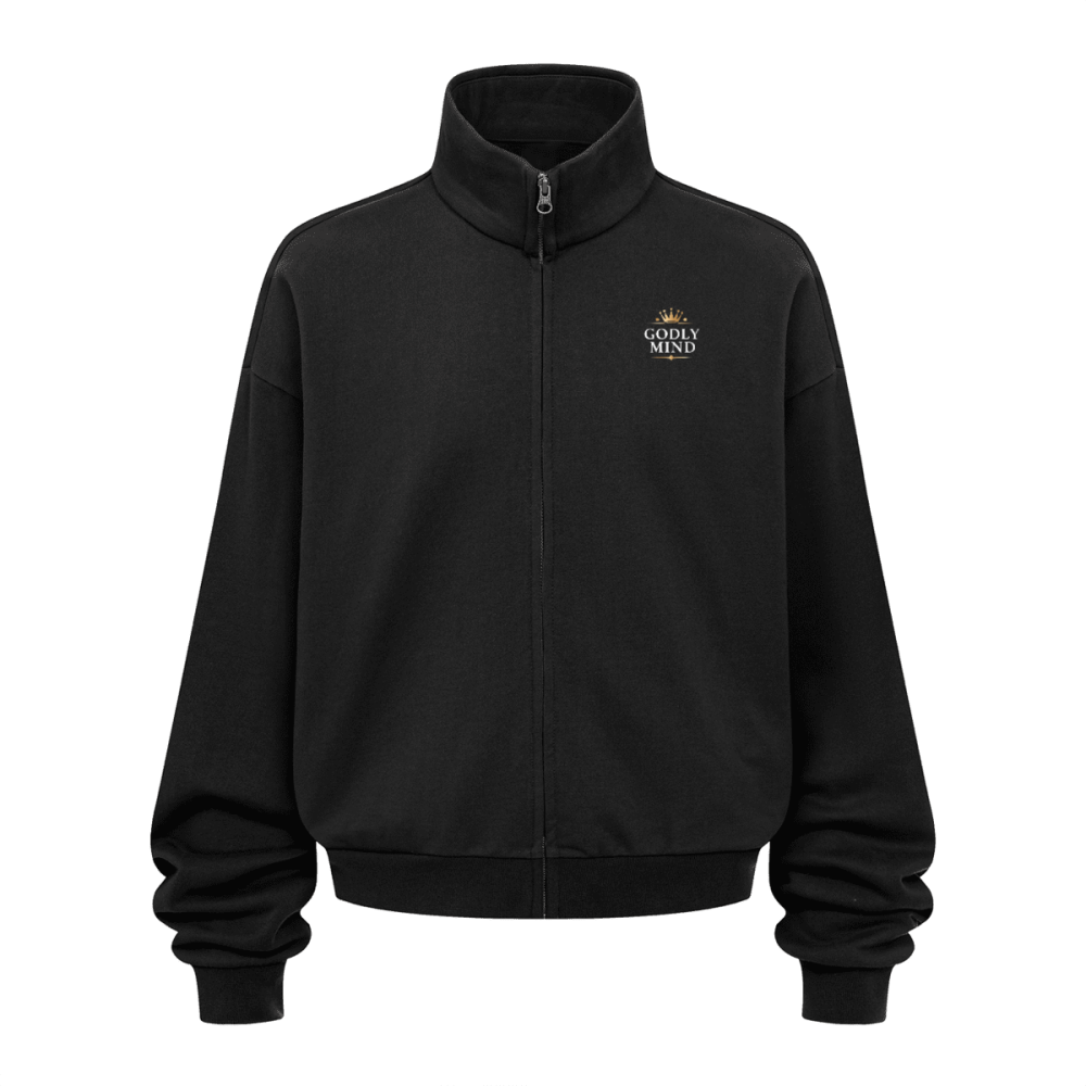 Unisex Brushed Stand-collar Zip-up Track Jacket