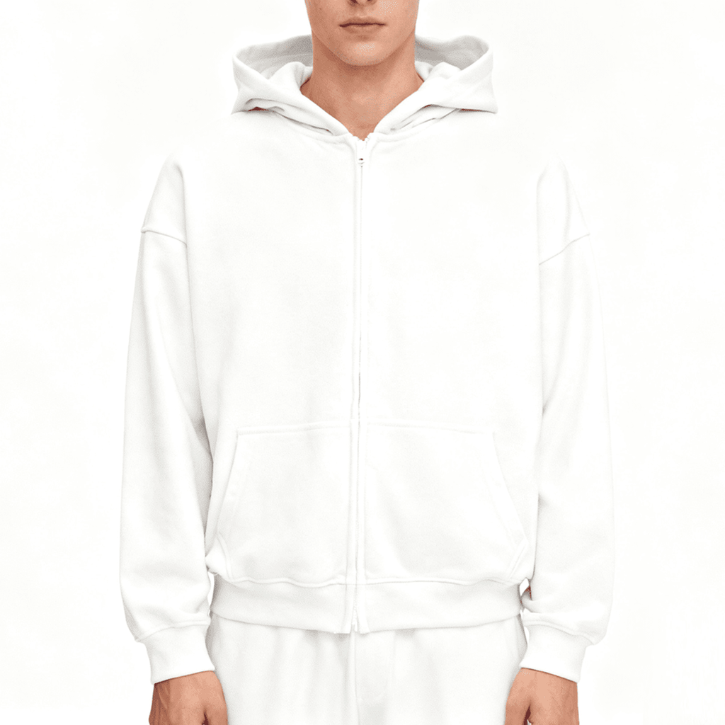 Unisex Cropped Oversized Zip-up Hoodie