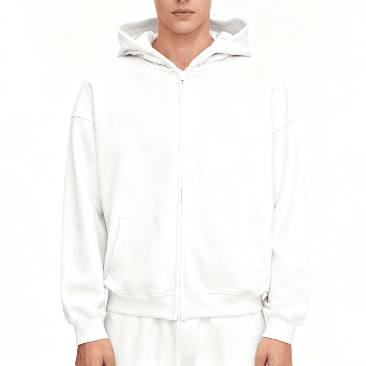 Unisex Cropped Oversized Zip-up Hoodie