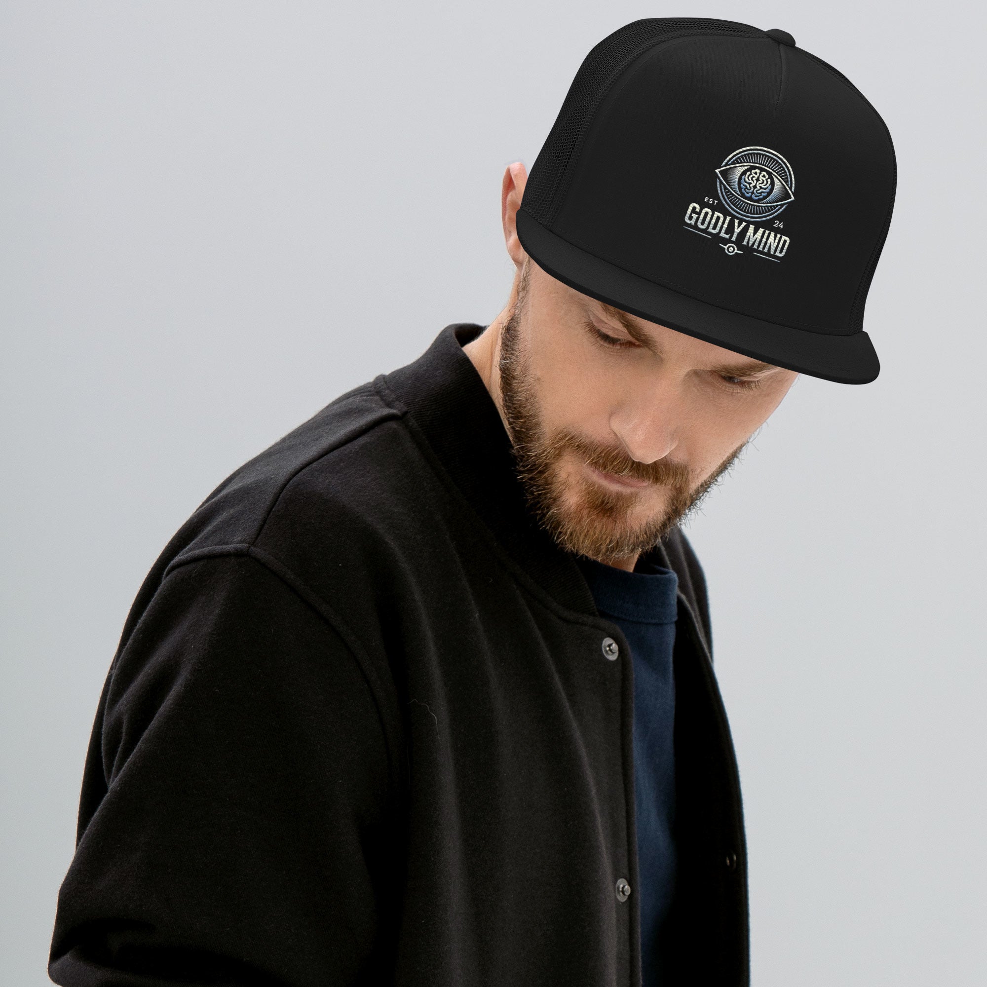 Godly Mind Classic Trucker Cap Embroidery Logo