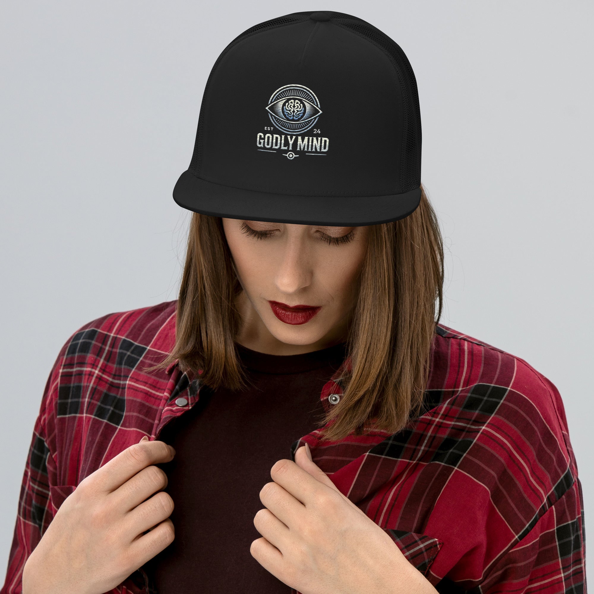 Godly Mind Classic Trucker Cap Embroidery Logo