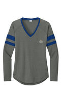 Godly Mind Women's Halftime Stripe V-Neck Tee