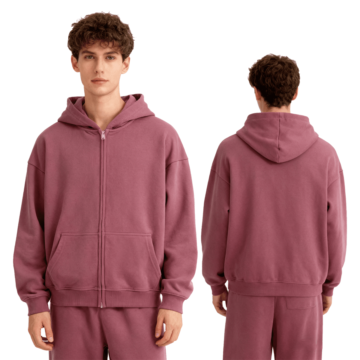 Unisex Cropped Oversized Zip-up Hoodie
