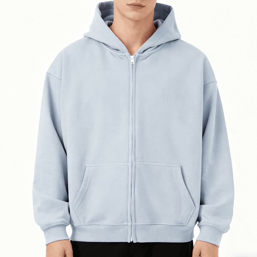 Unisex Cropped Oversized Zip-up Hoodie