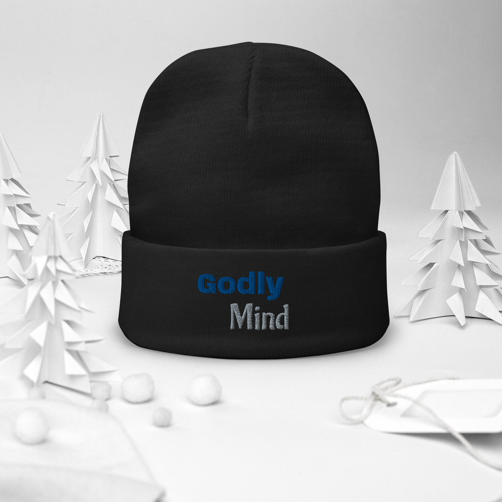 Godly Mind Text Embroidered Beanie