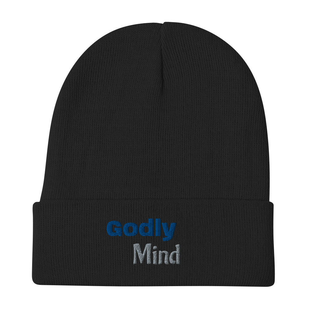 Godly Mind Text Embroidered Beanie