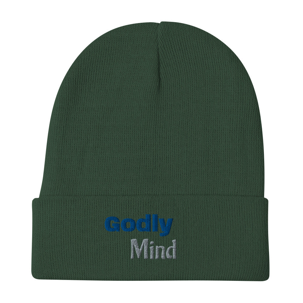 Godly Mind Text Embroidered Beanie