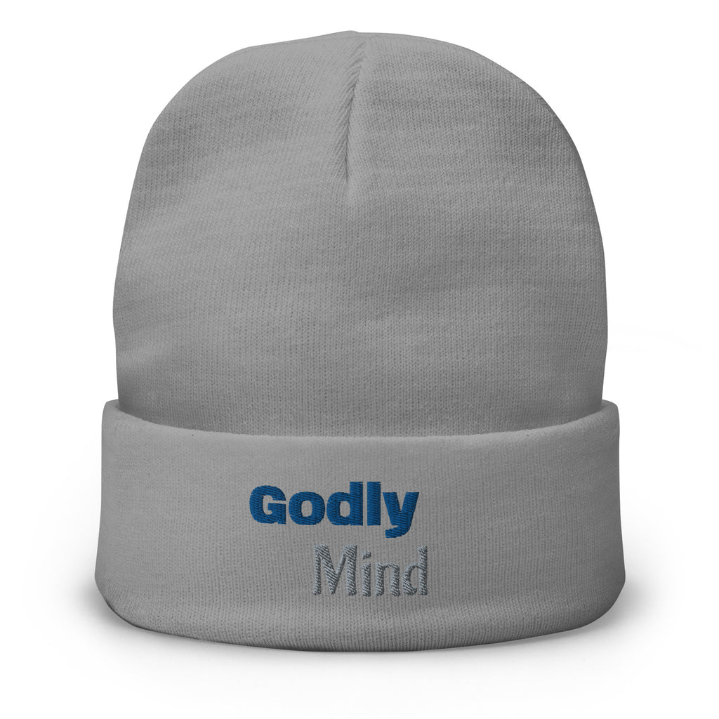 Godly Mind Text Embroidered Beanie