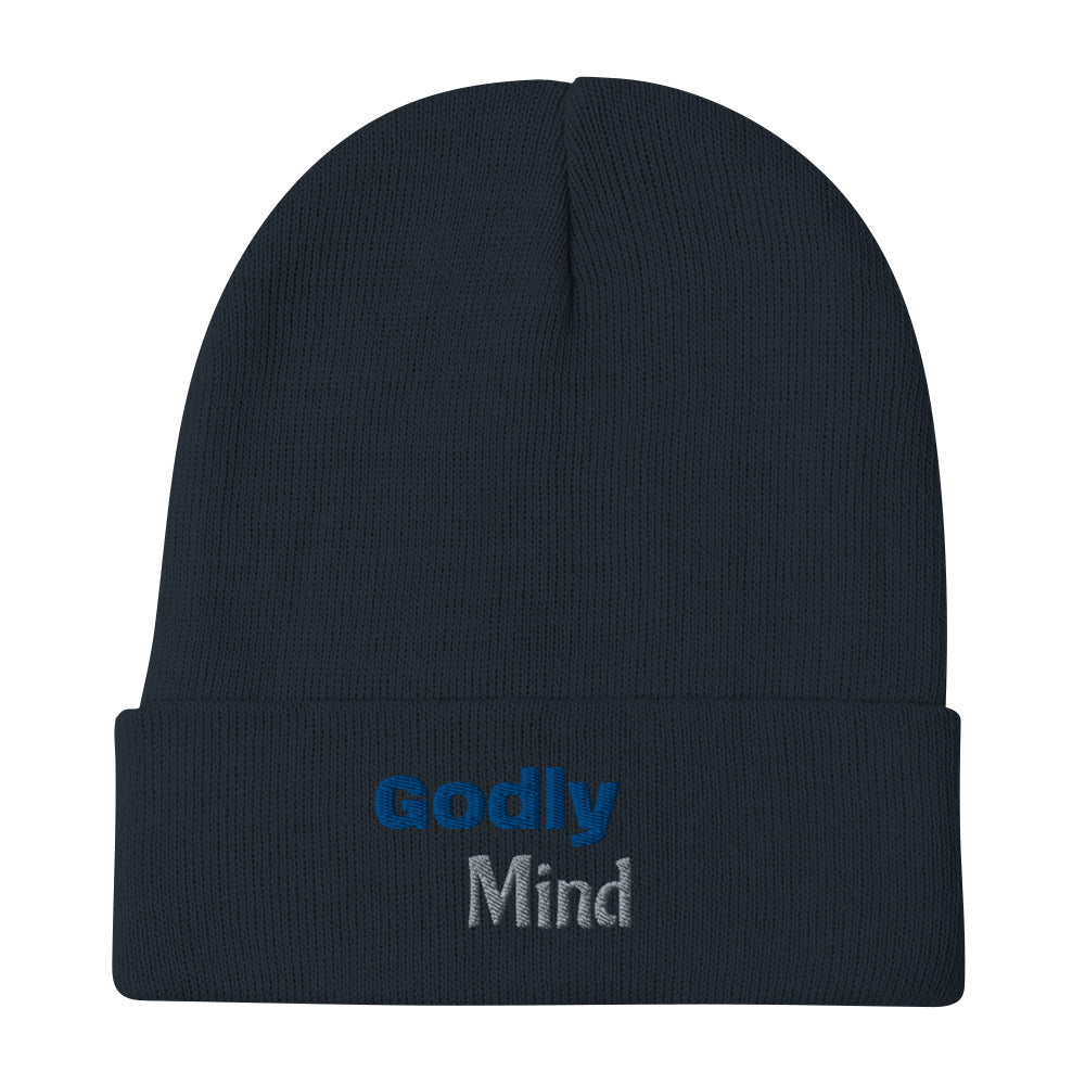Godly Mind Text Embroidered Beanie