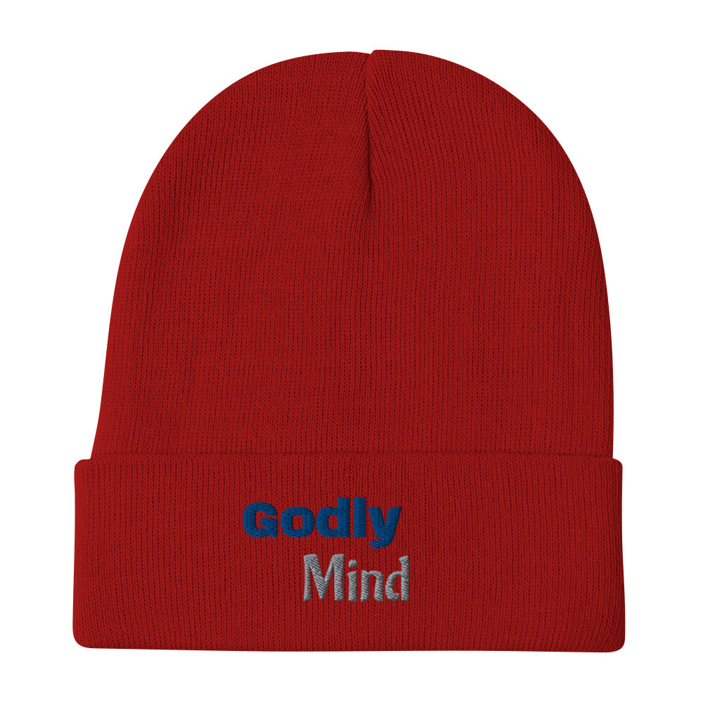 Godly Mind Text Embroidered Beanie