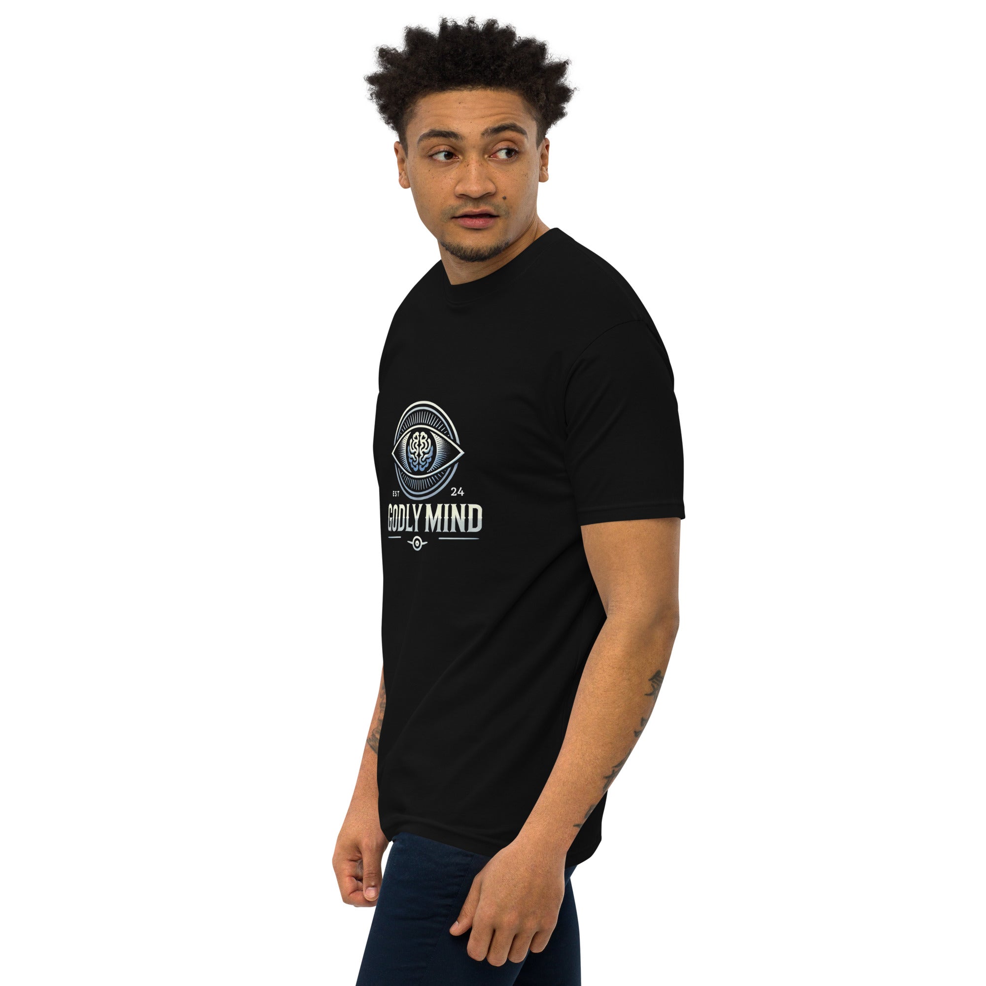 Godly Mind Men’s Premium Heavyweight Tee - Chest Logo