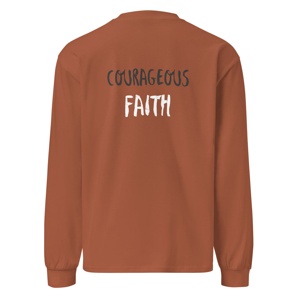 Godly Mind Premium Heavyweight Long Sleeve Shirt - Courageous Faith