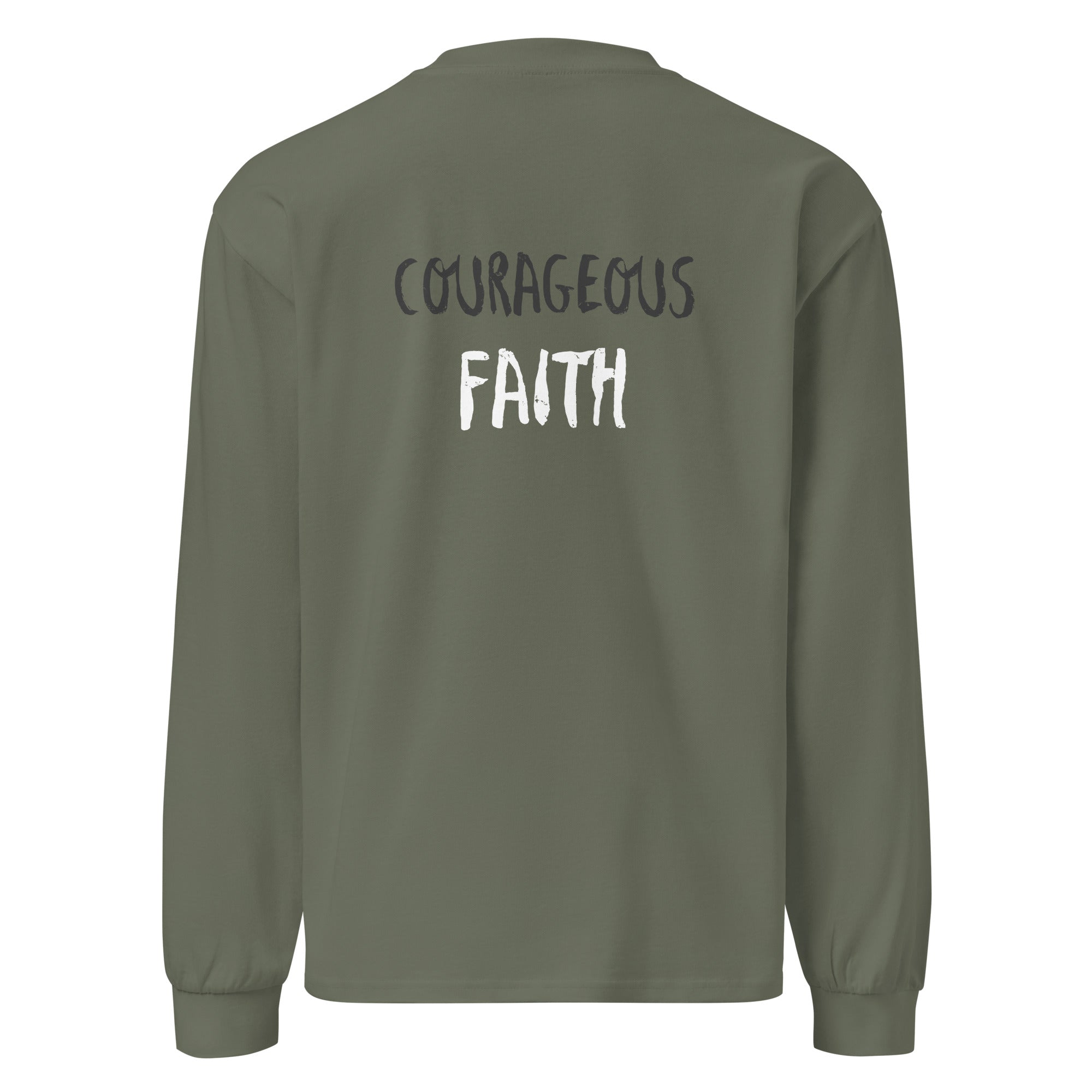 Godly Mind Premium Heavyweight Long Sleeve Shirt - Courageous Faith