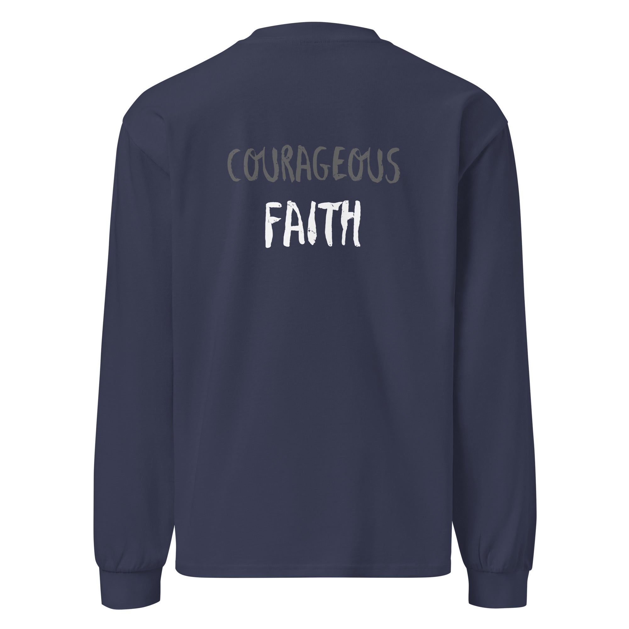 Godly Mind Premium Heavyweight Long Sleeve Shirt - Courageous Faith