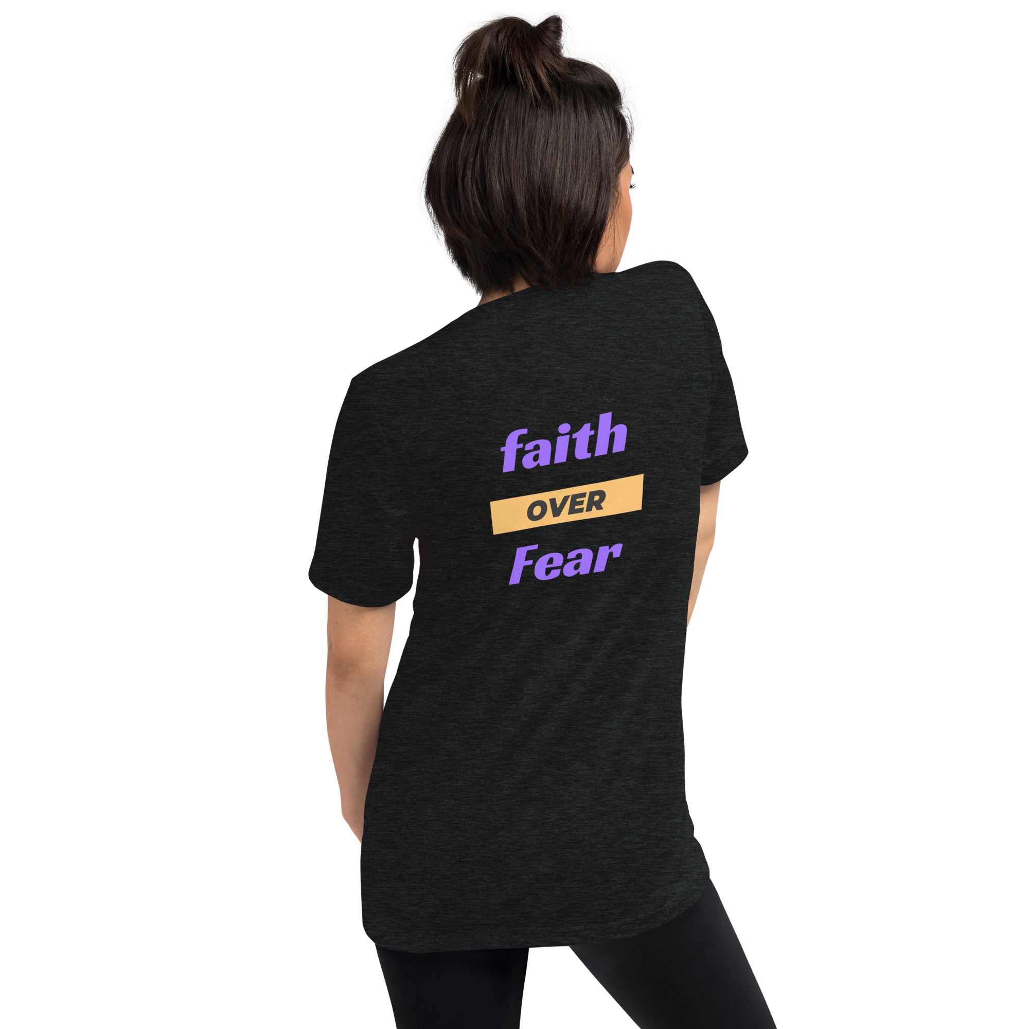 Godly Mind Embroidery Short Sleeve T-shirt - Fear Over Faith