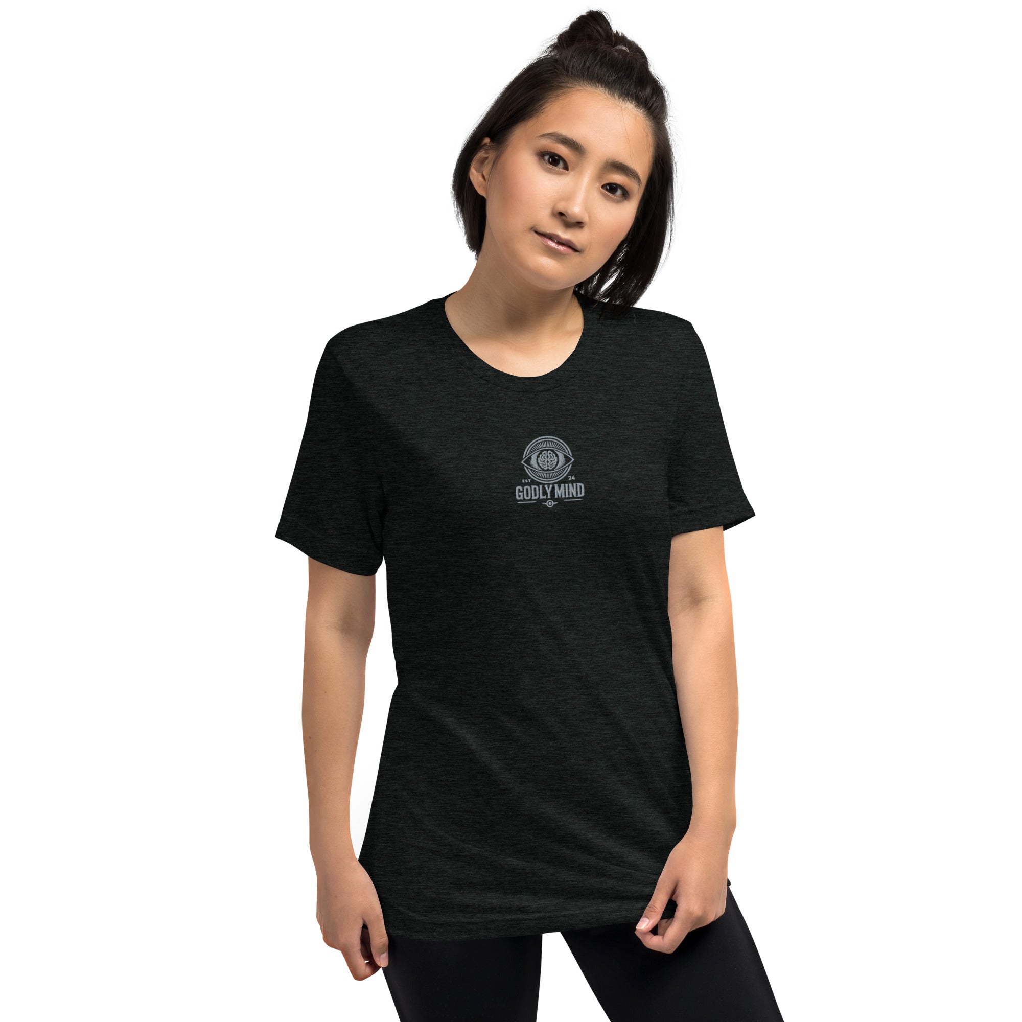 Godly Mind Embroidery Short Sleeve T-shirt - Fear Over Faith
