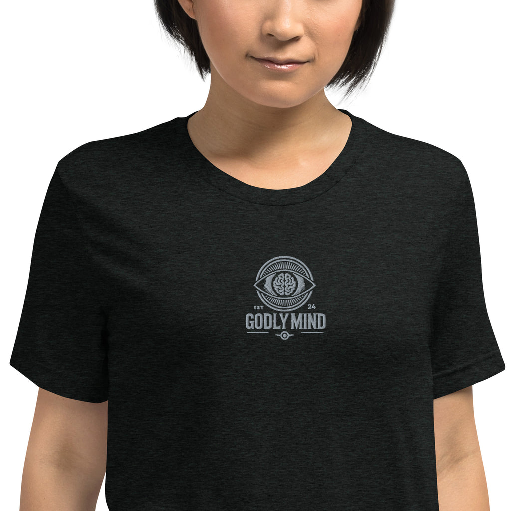 Godly Mind Embroidery Short Sleeve T-shirt - Fear Over Faith