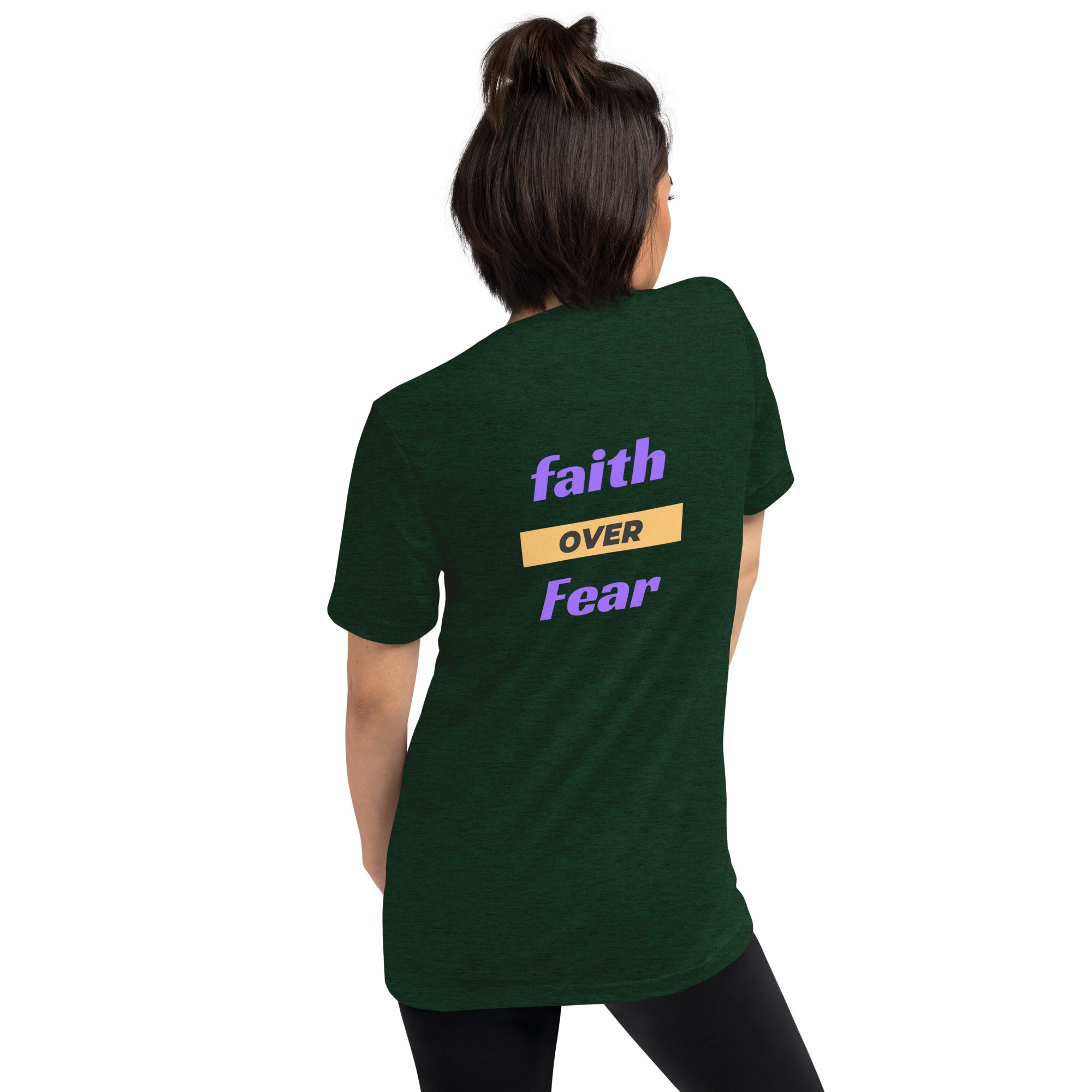 Godly Mind Embroidery Short Sleeve T-shirt - Fear Over Faith
