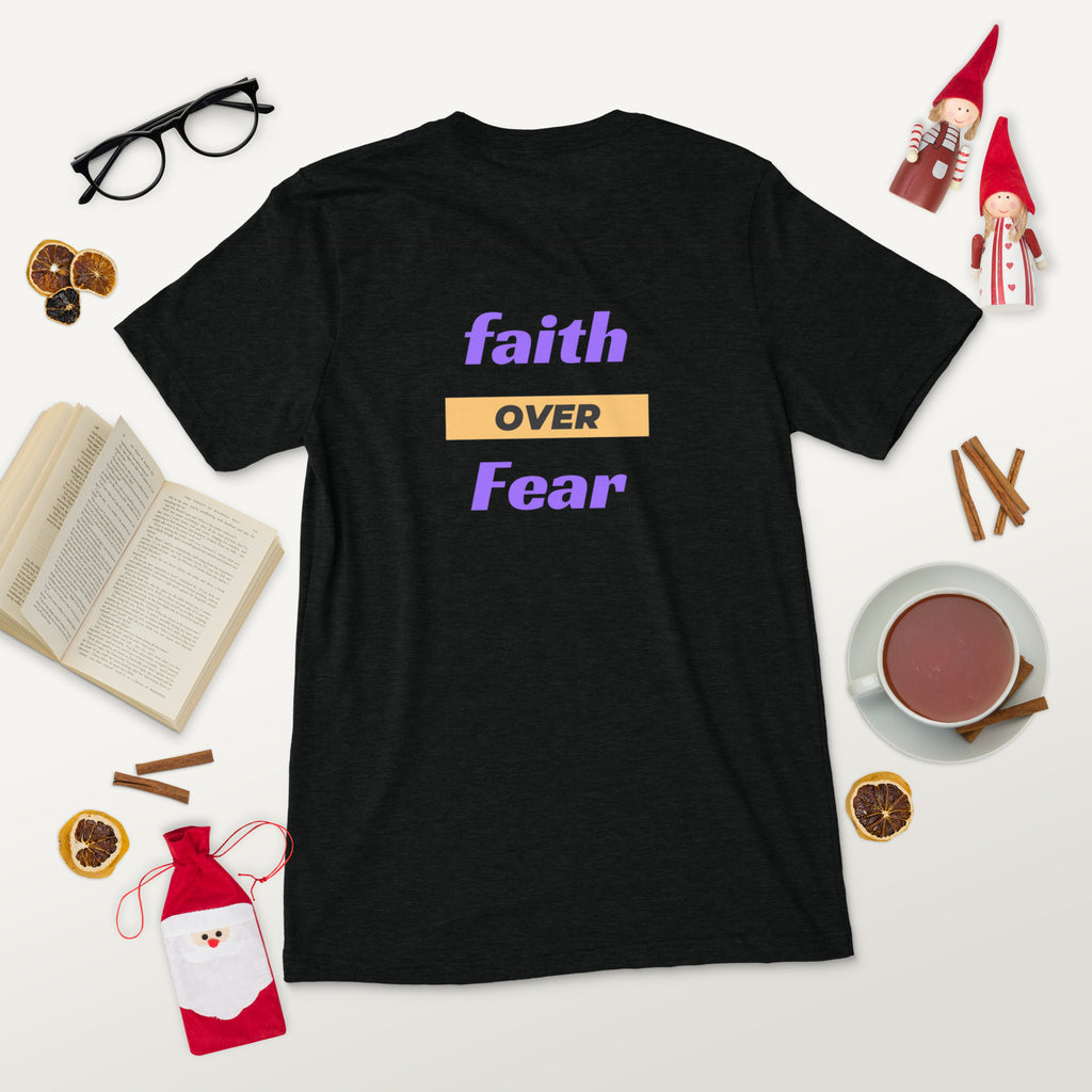 Godly Mind Embroidery Short Sleeve T-shirt - Fear Over Faith