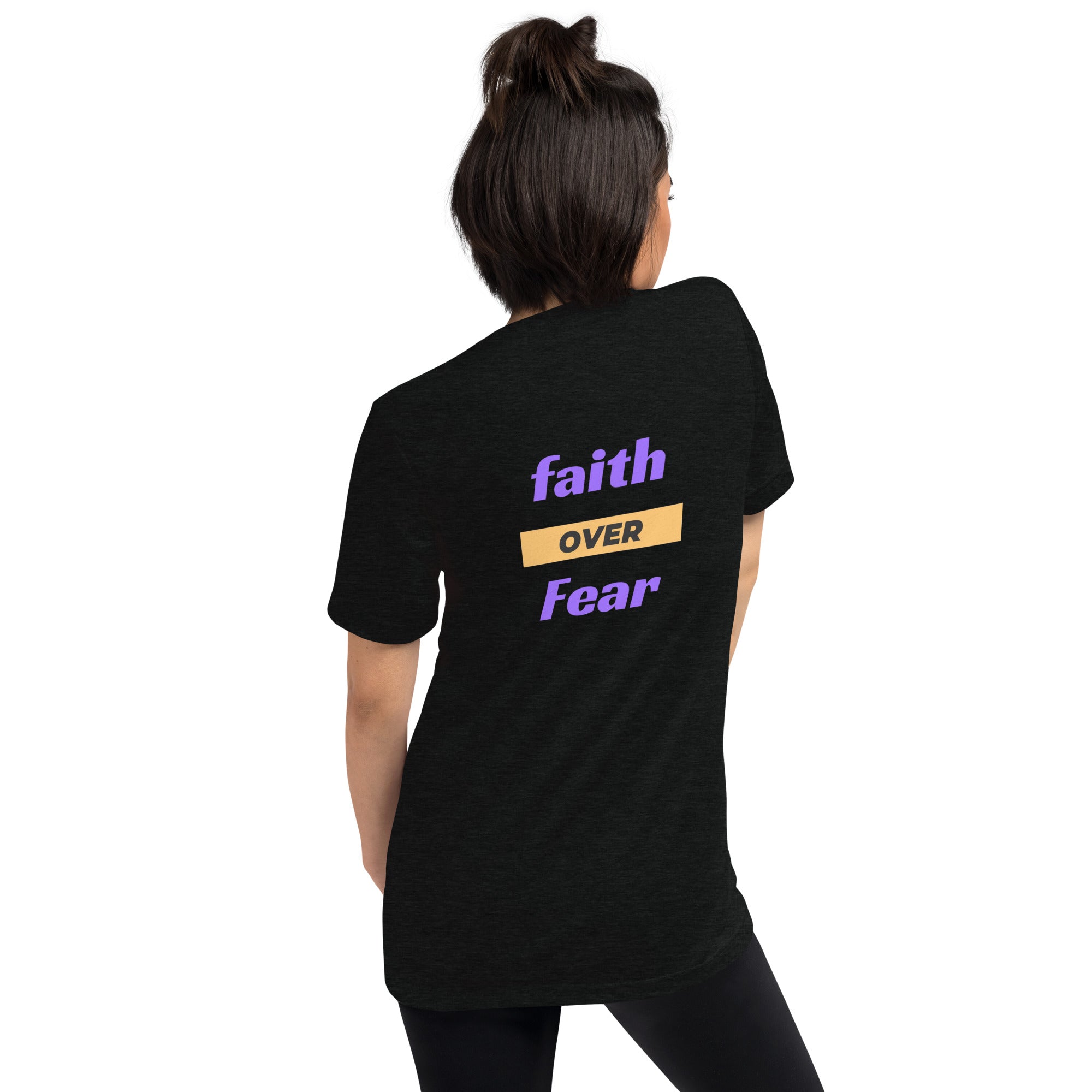 Godly Mind Embroidery Short Sleeve T-shirt - Fear Over Faith
