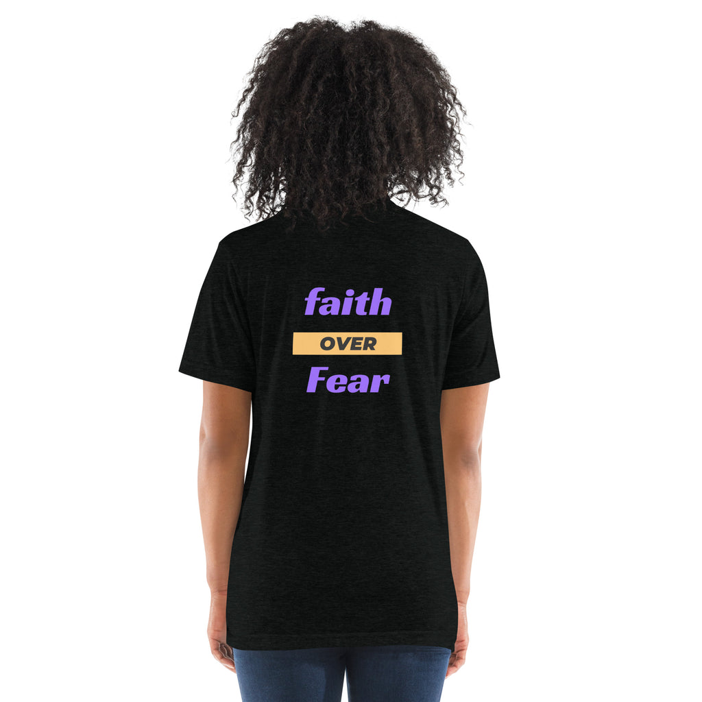 Godly Mind Embroidery Short Sleeve T-shirt - Fear Over Faith