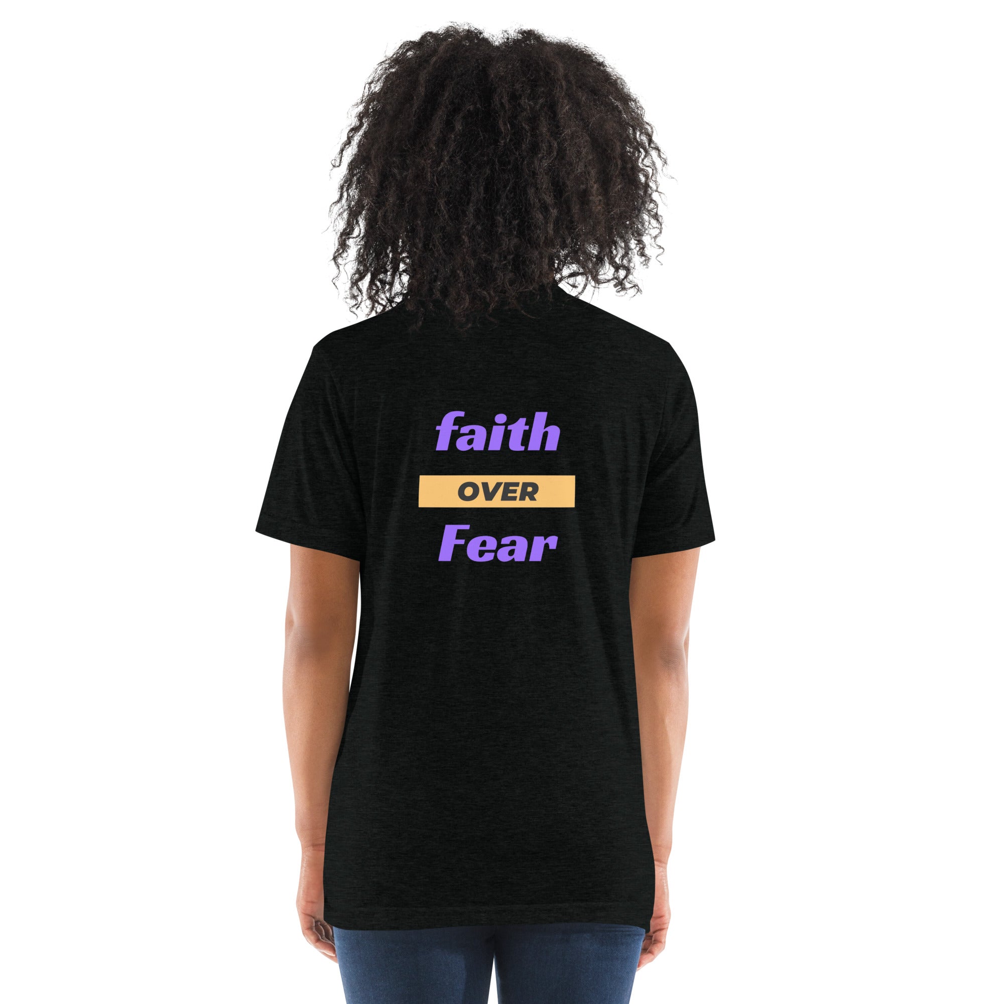Godly Mind Embroidery Short Sleeve T-shirt - Fear Over Faith