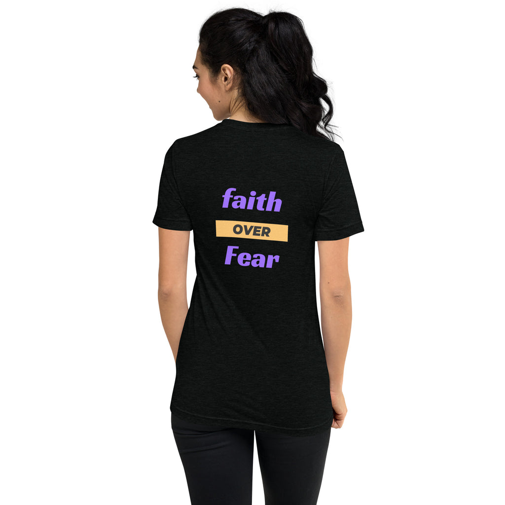 Godly Mind Embroidery Short Sleeve T-shirt - Fear Over Faith