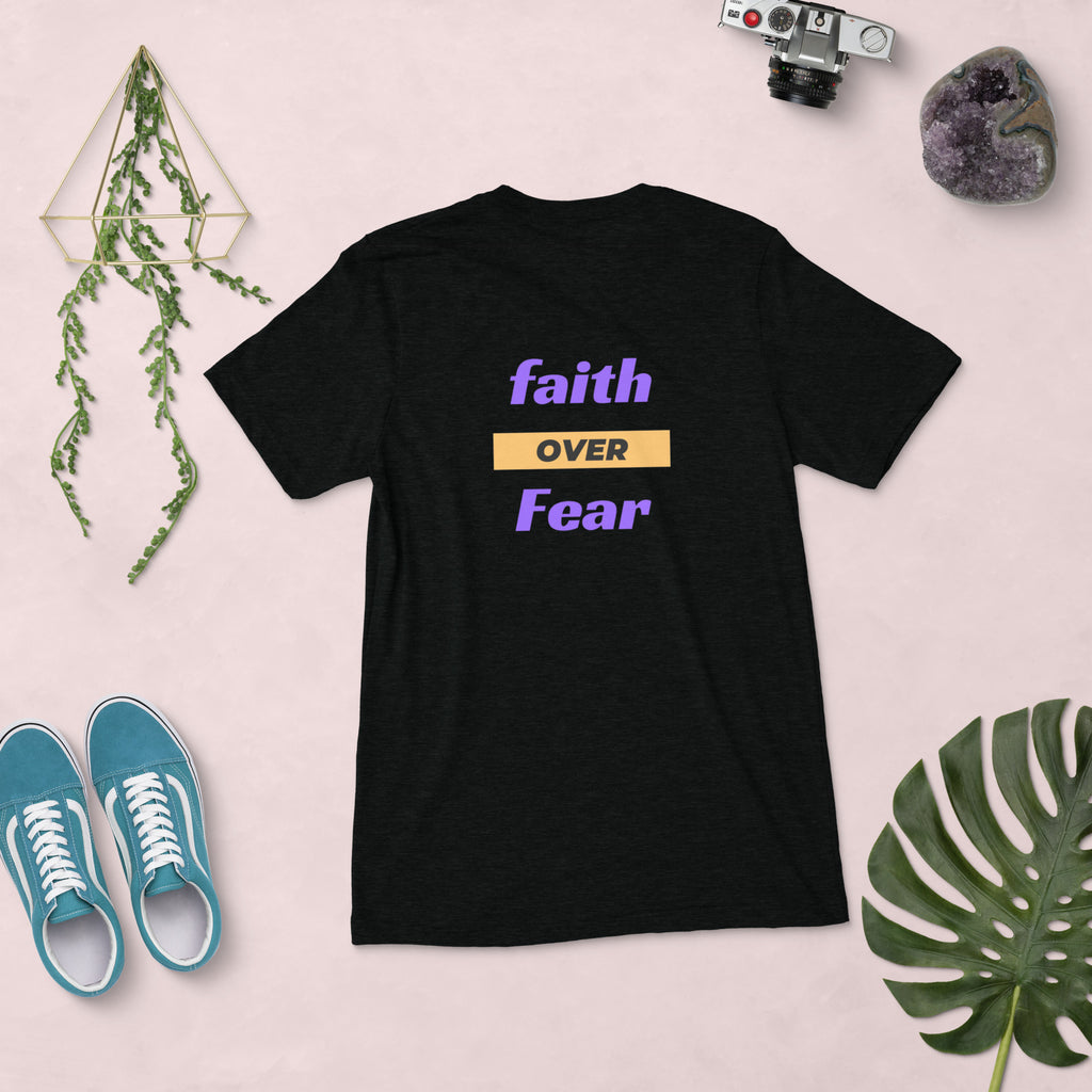 Godly Mind Embroidery Short Sleeve T-shirt - Fear Over Faith