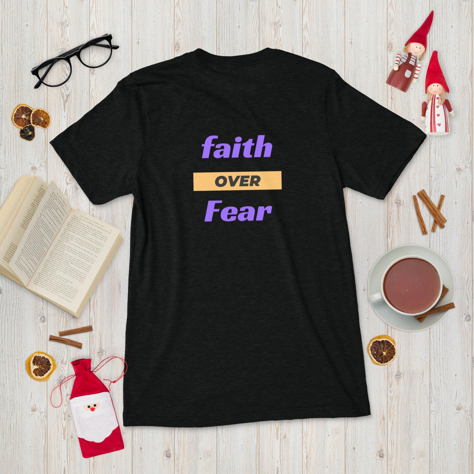 Godly Mind Embroidery Short Sleeve T-shirt - Fear Over Faith