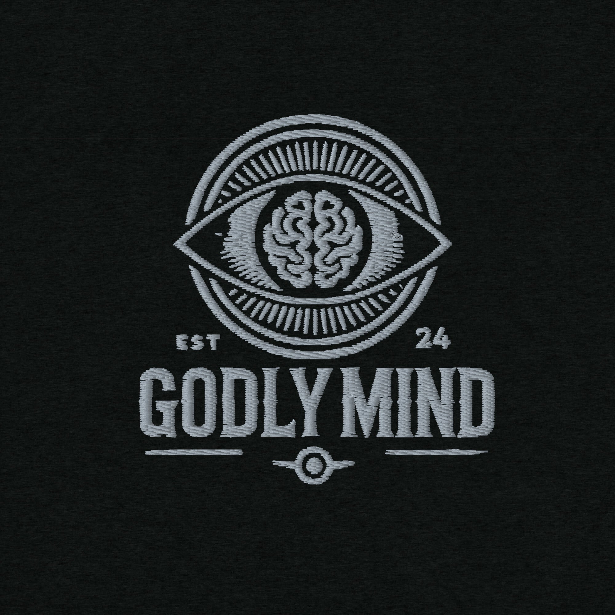 Godly Mind Embroidery Short Sleeve T-shirt - Fear Over Faith