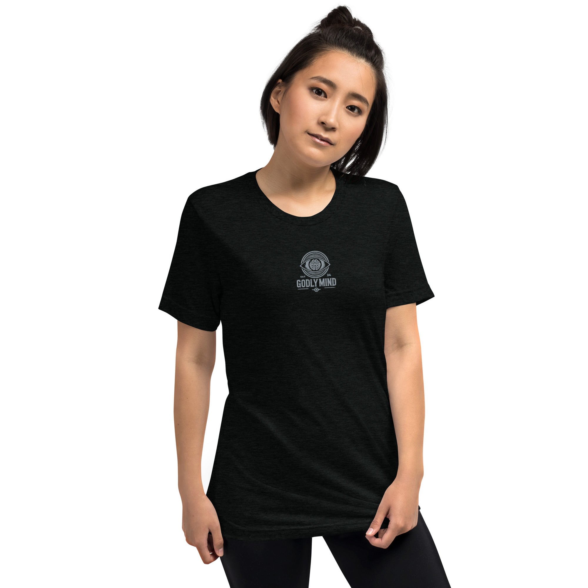 Godly Mind Embroidery Short Sleeve T-shirt - Fear Over Faith