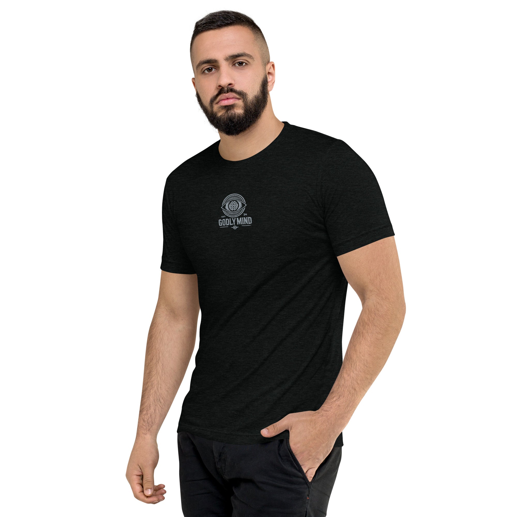 Godly Mind Embroidery Short Sleeve T-shirt - Fear Over Faith