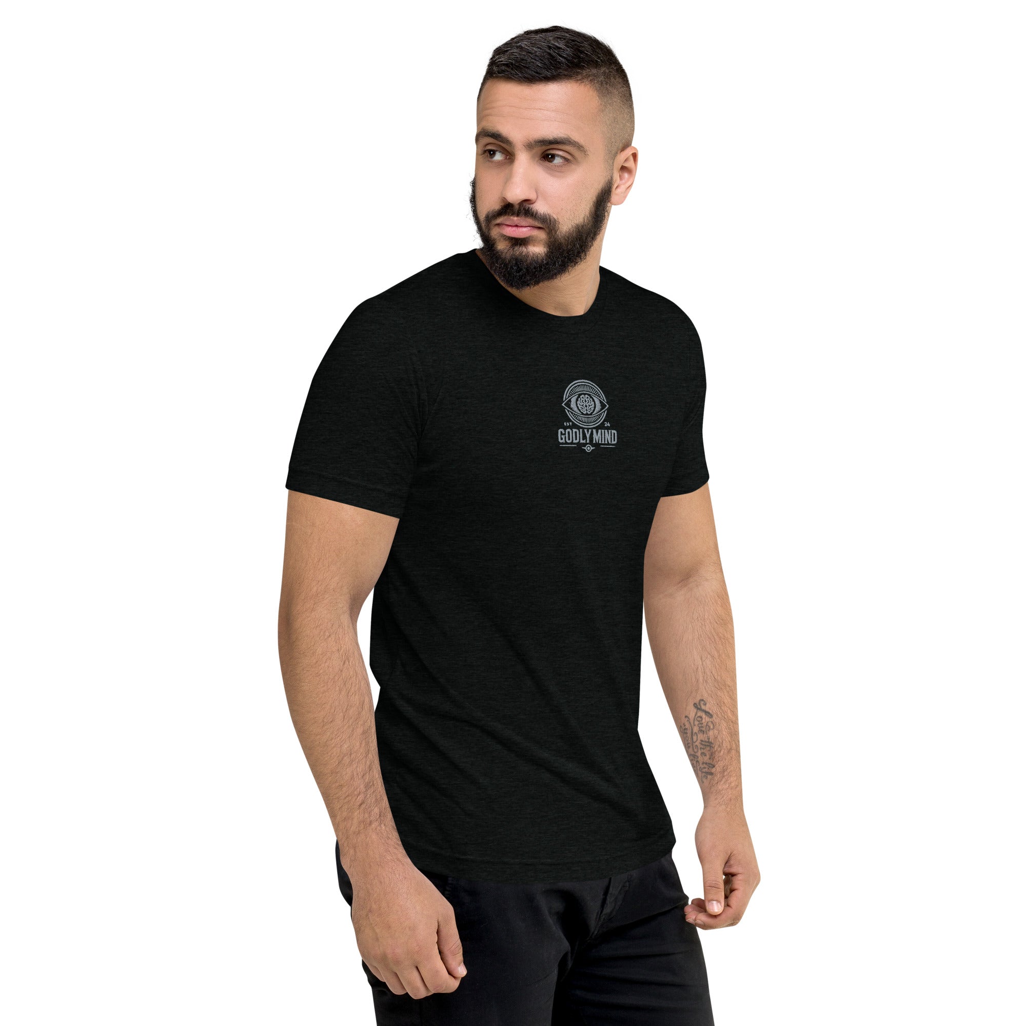 Godly Mind Embroidery Short Sleeve T-shirt - Fear Over Faith