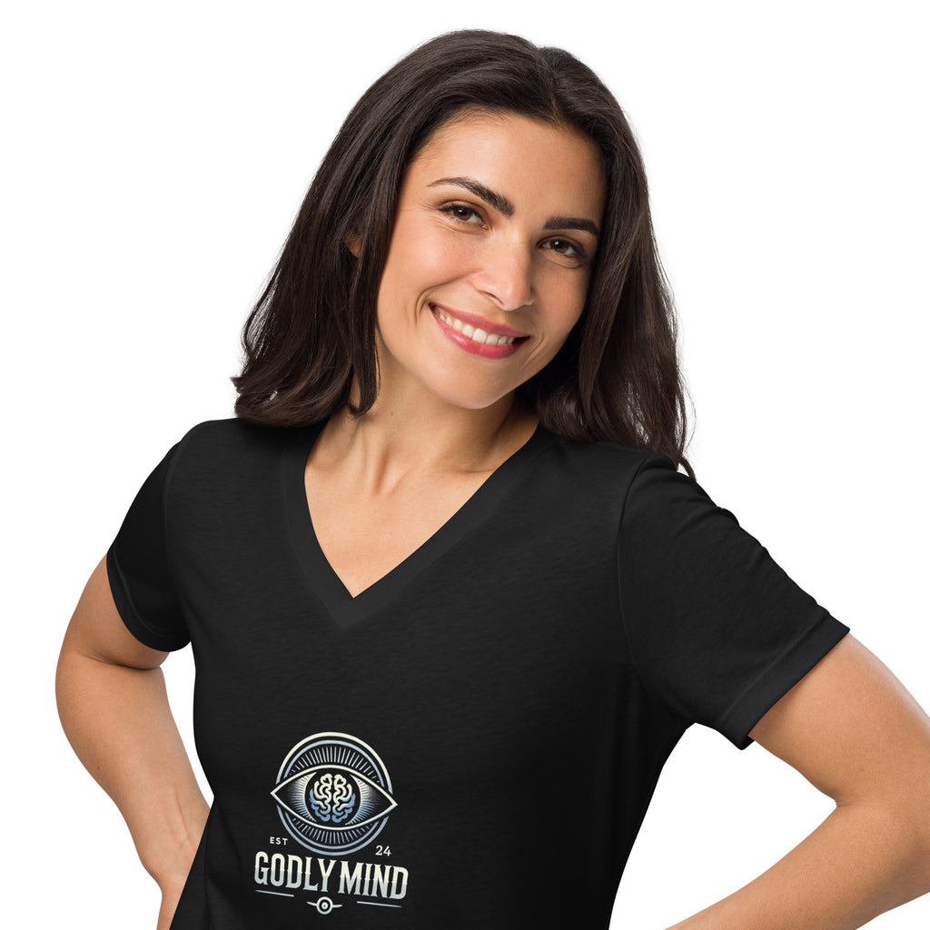 Godly Mind Women’s Relaxed V-neck T-shirt - Face Your Fears
